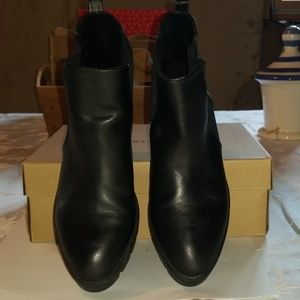 Aldo Black Leather Ankle Booties